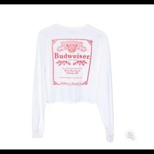 JUNK FOOD Budweiser Cropped T-Shirt